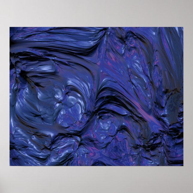 Colourful Purple Blue Paint with Heavy Texture Poster (Front)