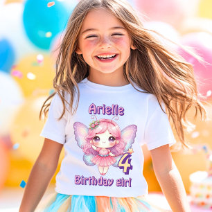 Colourful purple fairy butterfly birthday T-Shirt