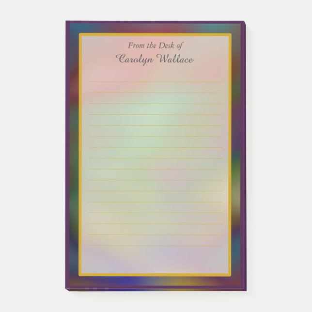 Colourful Purple From the Desk of 4x6 Post It Post-it Notes (Front)