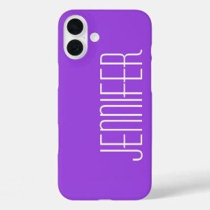 Colourful Purple, Personalized with Jumbo Name iPhone 16 Plus Case