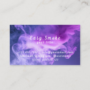 Colourful Purple Smoke Vape Shop Business Card