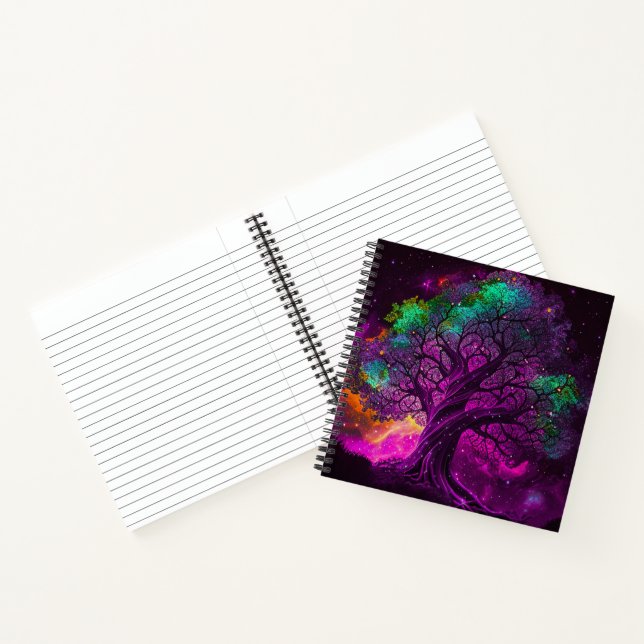 Colourful Purple Tree Stars Universe Artwork | Notebook (Inside)