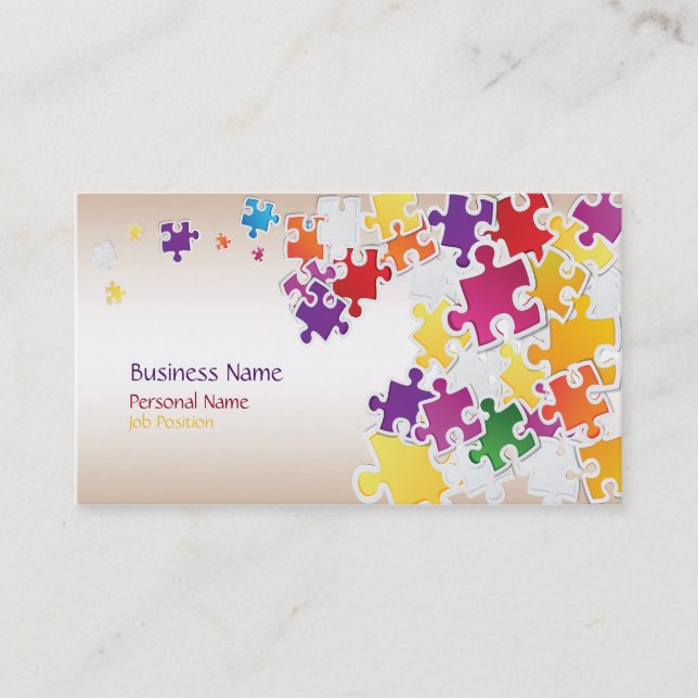 Colourful Puzzle Business Card (Front)