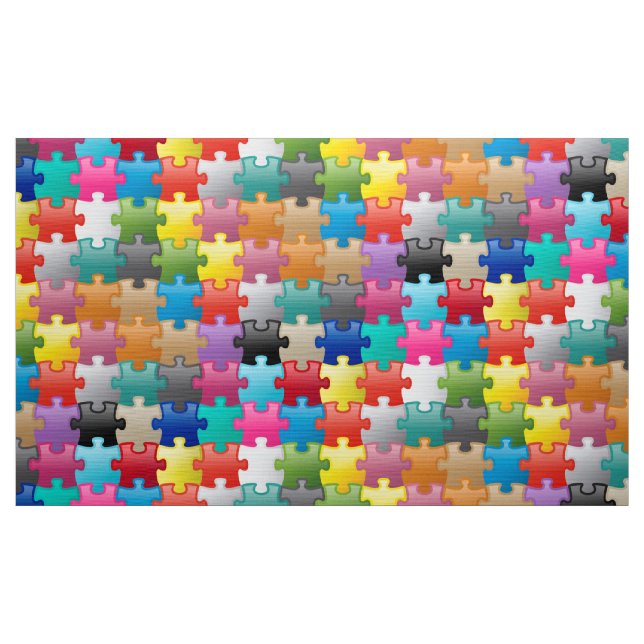 Colourful puzzle pattern fabric (Yard)