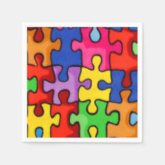 Colourful Puzzle Pieces  Napkin