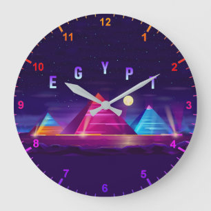 Colourful Pyramids الاهرام Large Clock