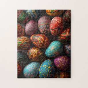 Colourful pysanky Ukrainian Easter eggs Jigsaw Puzzle