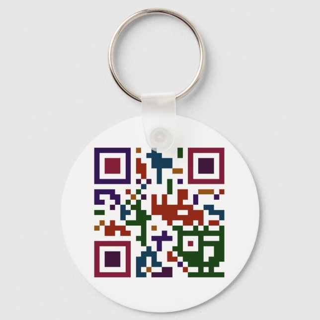 Colourful QP Code Keychain (Front)