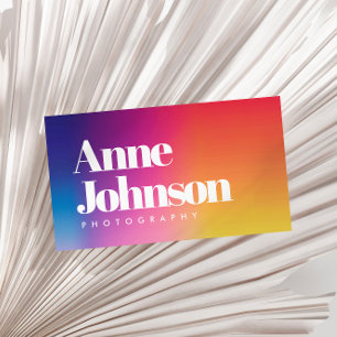 Colourful QR Code Photographer Business Card