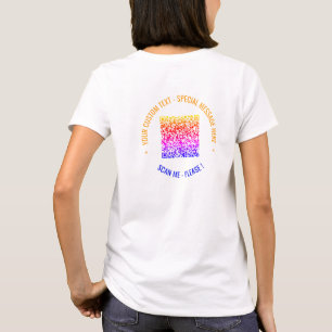 Colourful QR Code T-Shirt Custom Text and Colours