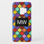 Colourful Quatrefoil Lattice Trellis Monogram Case-Mate Samsung Galaxy S9 Case<br><div class="desc">This beautiful, colourful quatrefoil Moroccan trellis pattern has a curvy black banner where you can add your monogram / initials. The repeating lattice motif is done in a rainbow of bright colour, from teal and mint green to rich shades of red, blue, purple, golden yellow and orange. Use the template...</div>