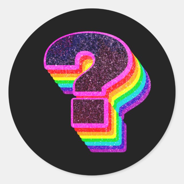 Colourful Question Mark?  Classic Round Sticker (Front)