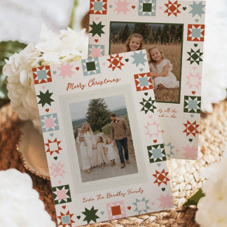 Colourful Quilt Christmas Card
