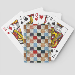 Colourful quilt squares pattern playing cards