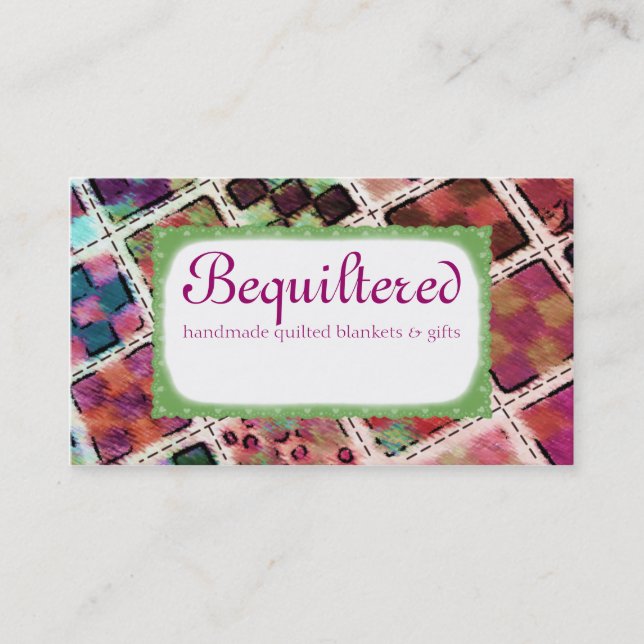 Colourful quilter blocks quilting sewing stitching business card (Front)