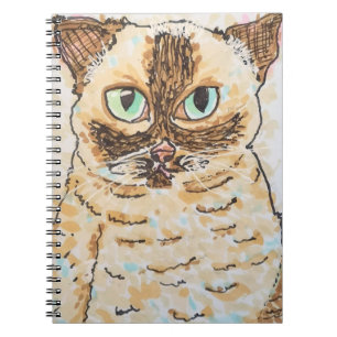 Colourful Quirky Cat Portrait Notebook