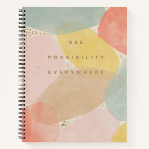 Colourful Quote Abstract Shapes Spiral Notebook