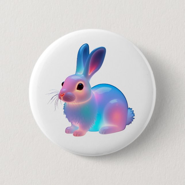 Colourful Rabbit Art 2 Inch Round Button (Front)