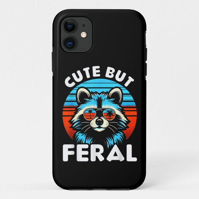 Colourful Racoon With Sunglasses Racoon Case-Mate iPhone Case (Back)