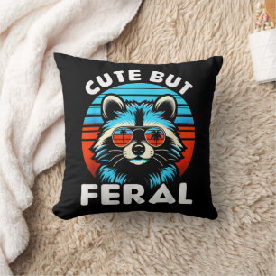 Colourful Racoon With Sunglasses Racoon Throw Pillow