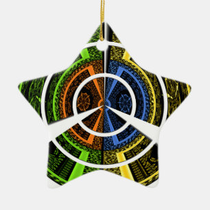 Colourful Radial Art Print Ceramic Ornament