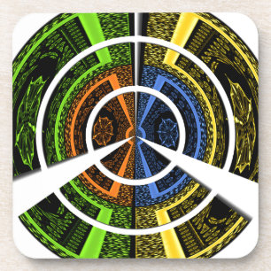 Colourful Radial Art Print Coaster