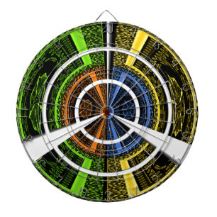 Colourful Radial Art Print Dartboard