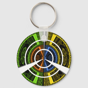Colourful Radial Art Print Keychain
