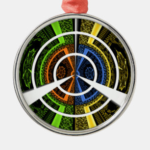 Colourful Radial Art Print Metal Ornament
