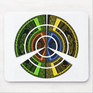 Colourful Radial Art Print Mouse Pad
