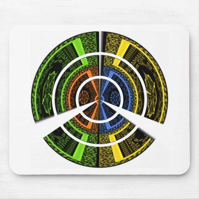 Colourful Radial Art Print Mouse Pad (Front)