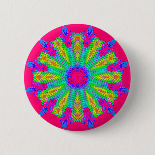 Colourful Radial Pattern: 2 Inch Round Button