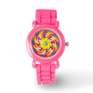 Colourful radial pattern watch