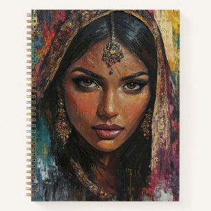 Colourful Radiant Indian Woman Spiral Notebook