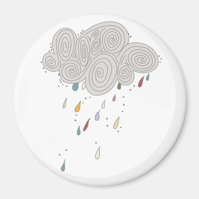 Colourful Rain Cloud Magnet (Front)