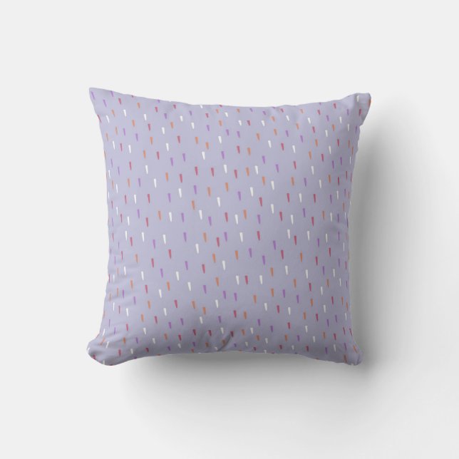 colourful rain pattern throw pillow (Front)