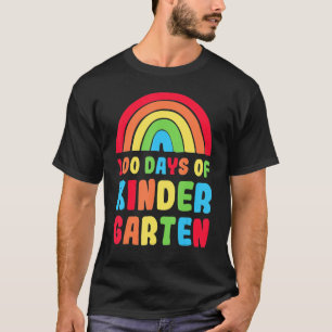 Colourful Rainbow 100 Days Of Kinder Garten Day Of T-Shirt