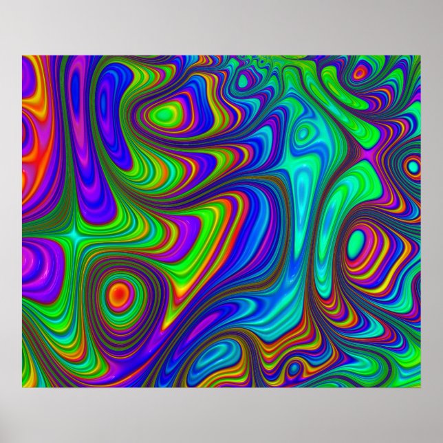 Colourful rainbow 3D textured abstract art Poster (Front)