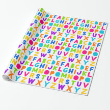 Colourful Rainbow ABC Alphabet Wrapping Paper