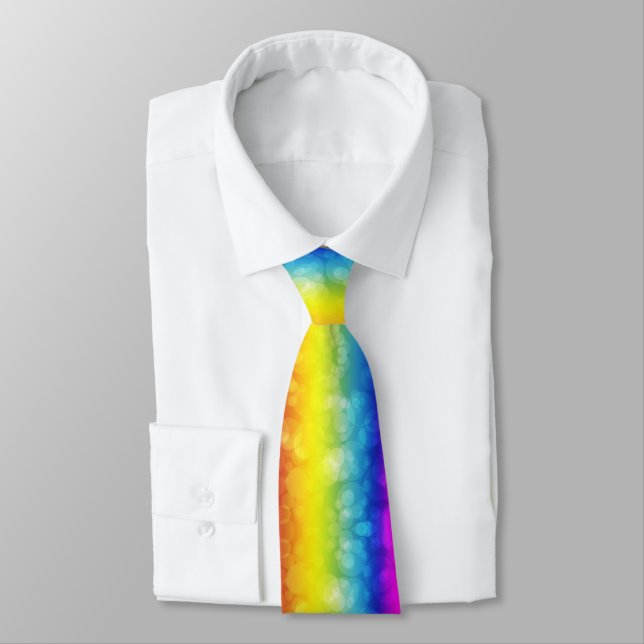Colourful Rainbow Abstract Background Blur Tie (Tied)
