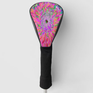 Colourful Rainbow Abstract Decorative Dahlia Flowe Golf Head Cover