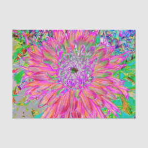 Colourful Rainbow Abstract Decorative Dahlia Flowe Tissue Paper
