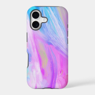 Colourful rainbow abstract oil painting purple blu
