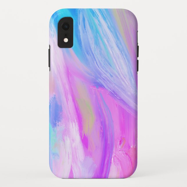 Colourful rainbow abstract oil painting purple blu Case-Mate iPhone case (Back)