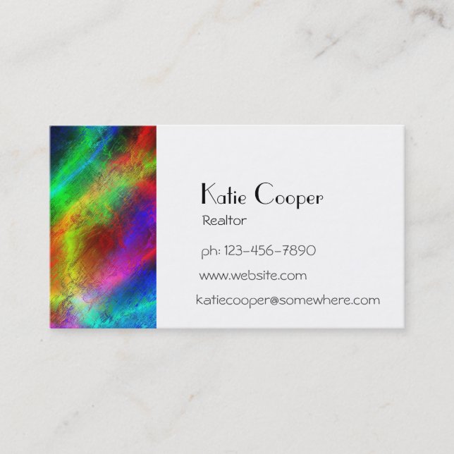 colourful rainbow abstract texture business card (Front)
