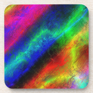colourful rainbow abstract texture coaster