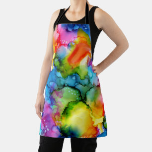 Colourful Rainbow Abstract Tie Dye Apron