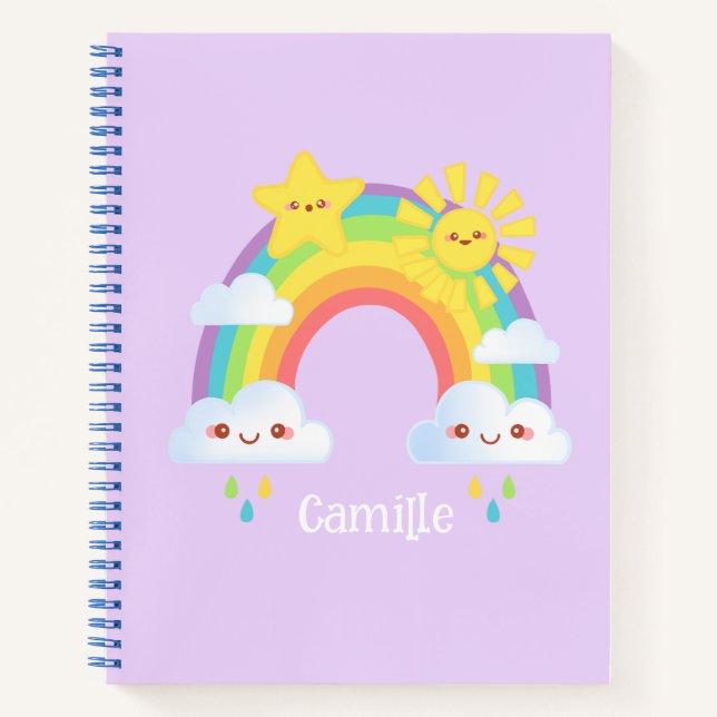 Colourful Rainbow aesthetic Notebook (Front)