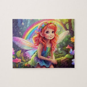 Colourful Rainbow and Cute Fairy Jigsaw Puzzle