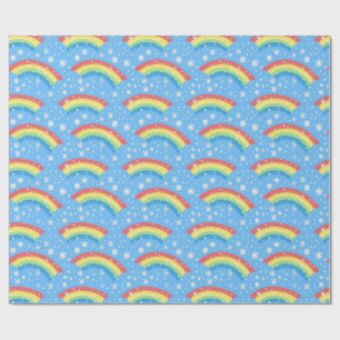 Colourful Rainbow and Snowflake Pattern Wrapping Paper